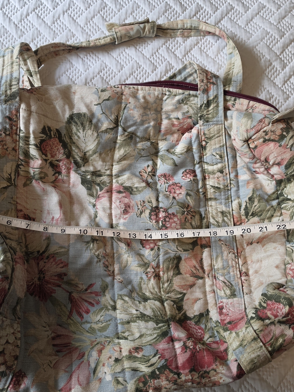 Vintage Gloria Rae Floral Duffle Bag Weekender Travel Tote Cottagecore